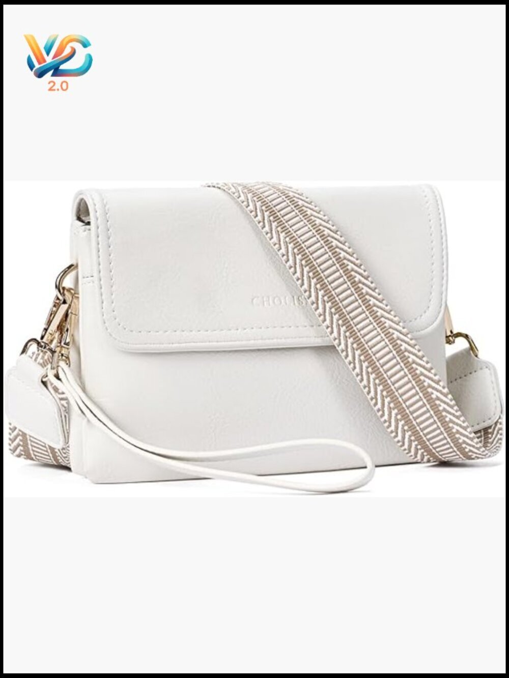 Vegan Leather Crossbody Bag with Wristlet RFID Blocking Travel Purse